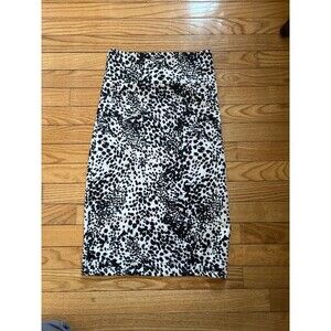 Women's pencil skirt mini black white animal print dalmatian paint splatter NEW